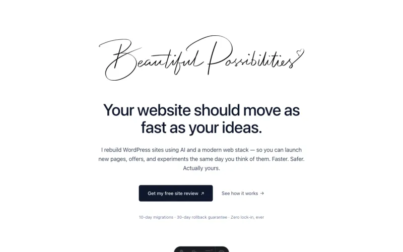 BP Centered (Editorial Logo + CTA) preview